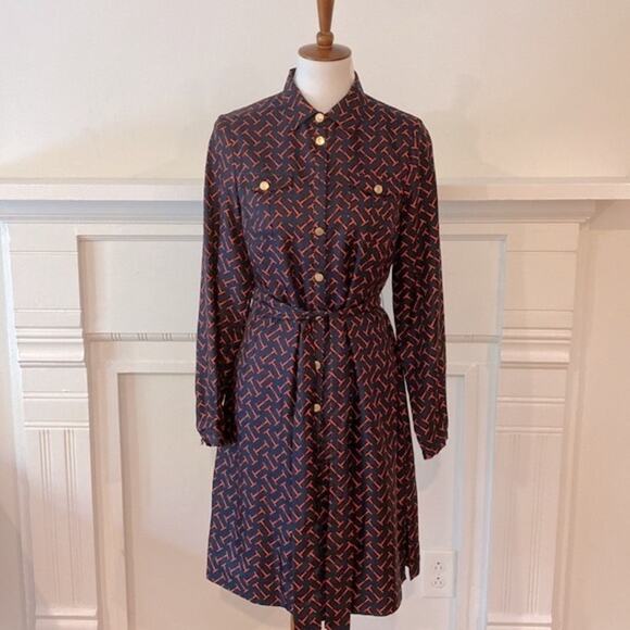 Elizabeth McKay 6 Dress Silk Fall Dress Long Sleeve 6 Classic Equestrian Preppy - Picture 10 of 17